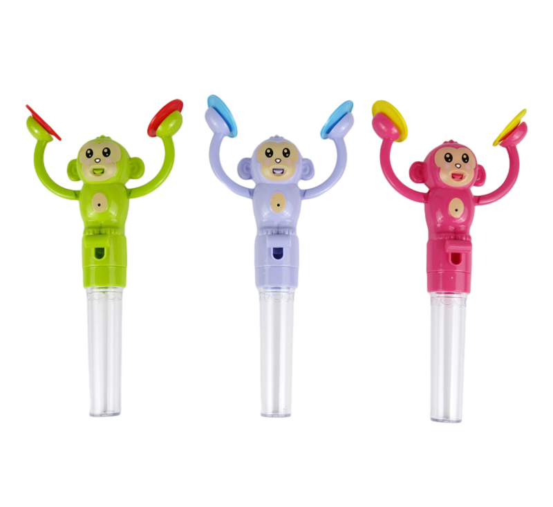 Monkey beats gong candy toy